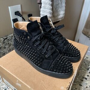Authentic Christian Louboutin Hightop Spike Suede